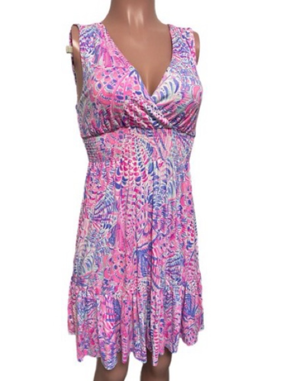 Lilly Pulitzer Vivette Dress in a smocked waistband and ruffled hem. - Picture 2 of 7